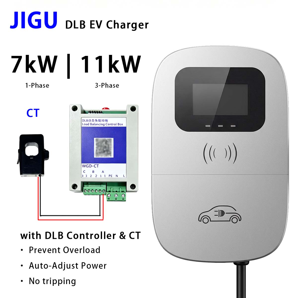 JIGU ダイナミック負荷分散機能付き EV 充電器 タイプ - Wallbox Ev のレビューと価格